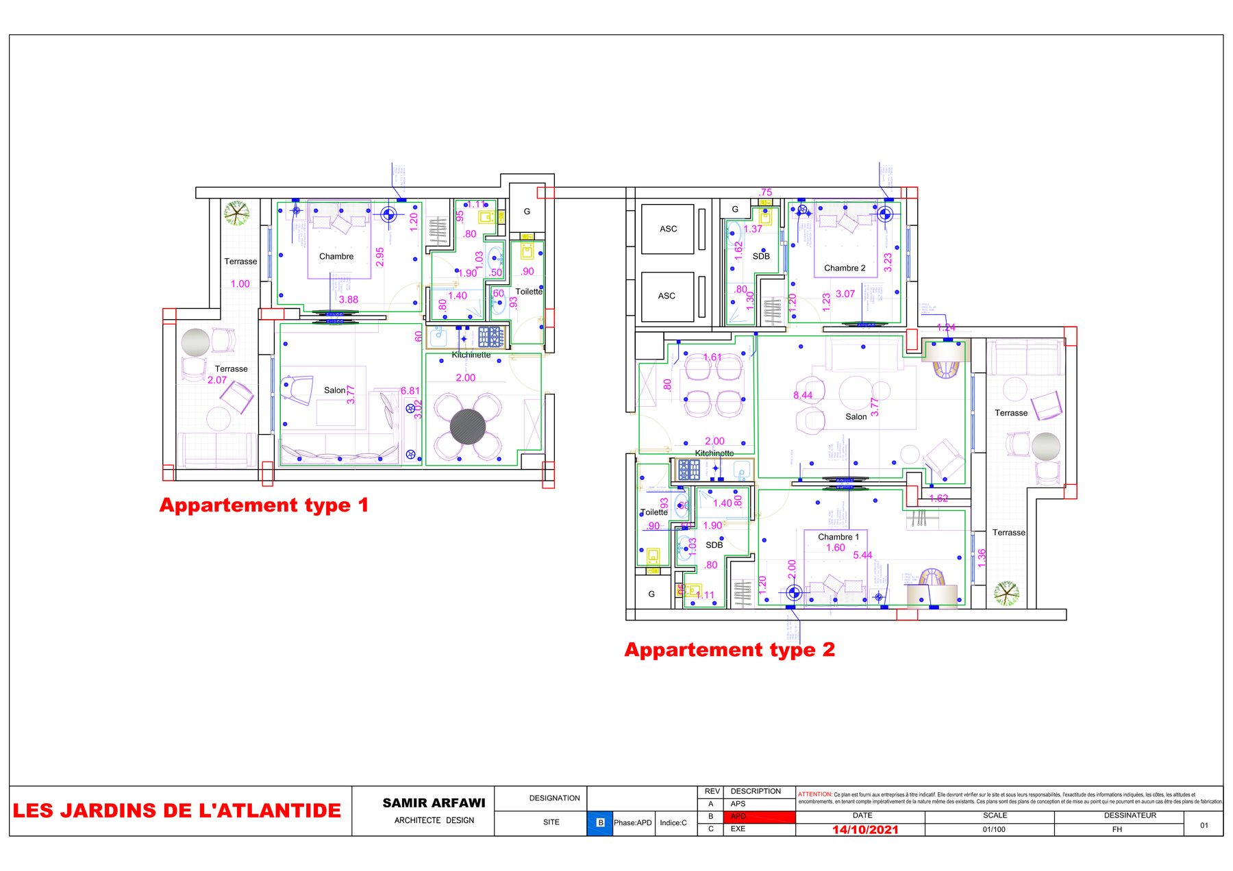 Plans des suites